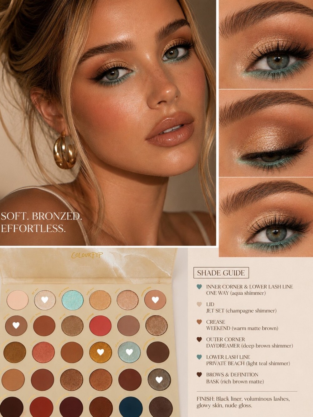NWT ColourPop You're Golden Eyeshadow Palette | Neutral & Warm Tone Palette XL - Picture 6 of 6